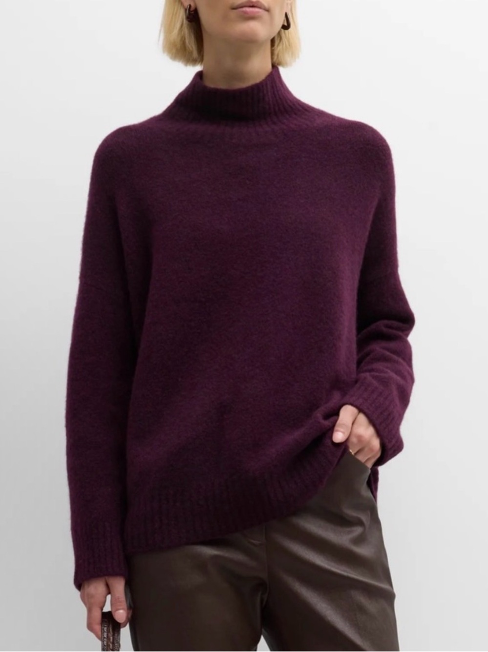NWT French Connection Turtleneck Sweater in Evening Wine - Small